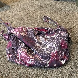 Aeropostale Purple and Pink Floral Shoulder Bag